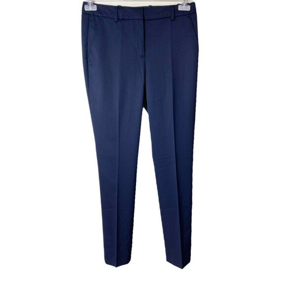 THE KOOPLES Stretch Trousers Pants Navy Blue Wool Straight Leg 34 US Small 2 NWT - Picture 5 of 6